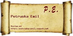 Petruska Emil névjegykártya